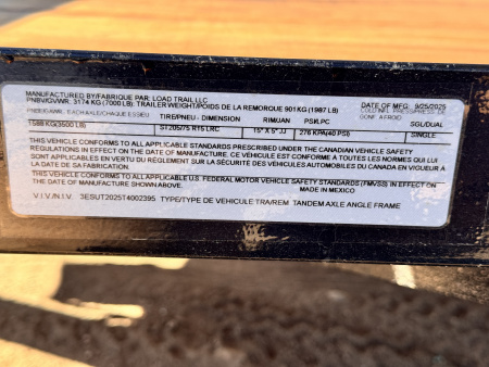 New 2026 Load Trail 7-20 Tandem Axle Ramp Gate Utility 7K GVWR