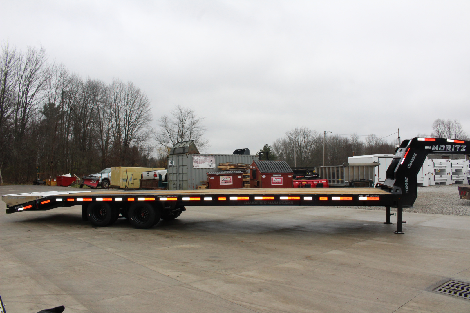 New 2025 Moritz FDGH DT 30' + 5' GOOSENECK Deckover Flatbed Trailer- Full Width Aluminum Ramps- 25900# GVW