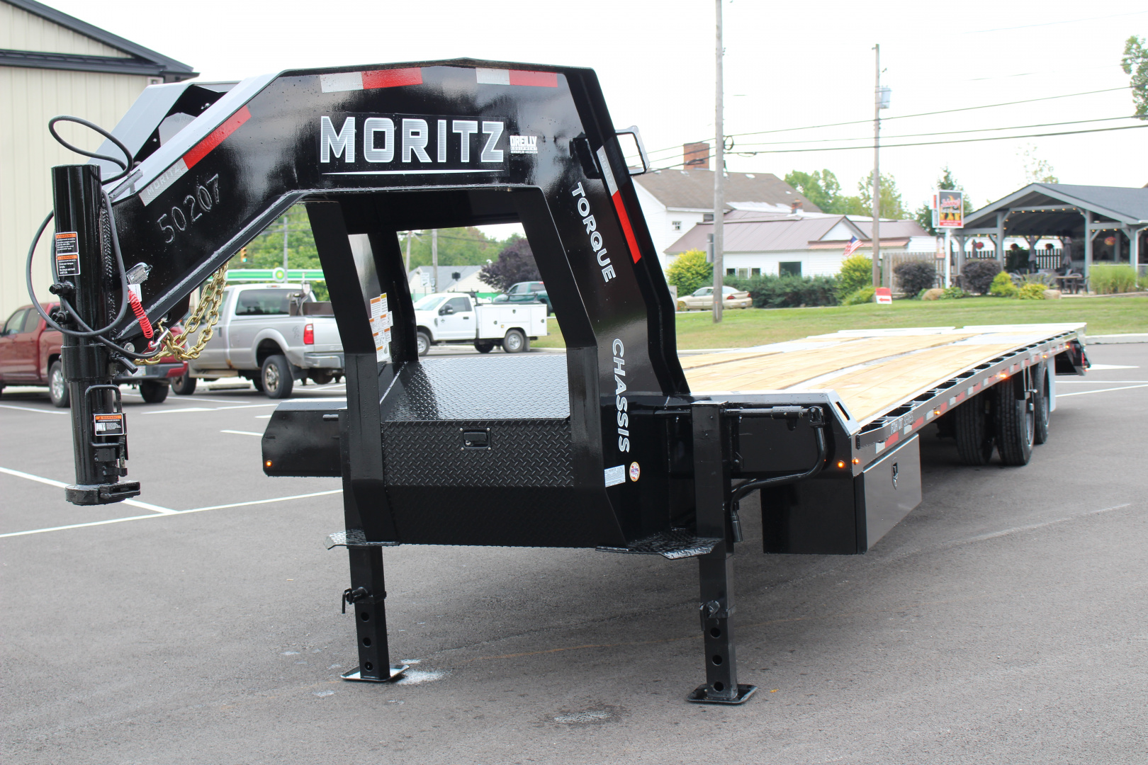 New 2025 Moritz FDGH DT 30' + 5' GOOSENECK Deckover Flatbed Trailer- Full Width Aluminum Ramps- 25900# GVW