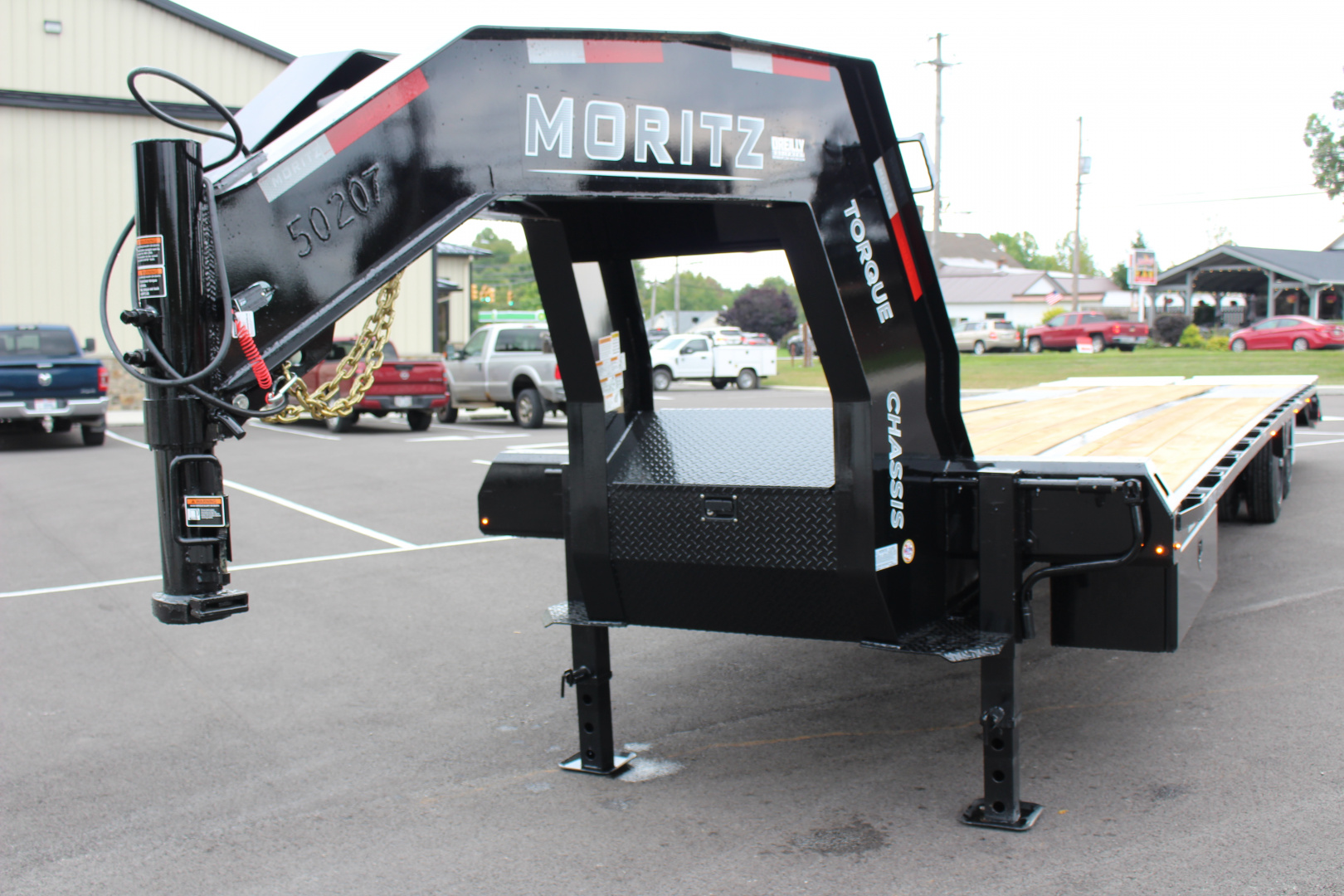 New 2025 Moritz FDGH DT 30' + 5' GOOSENECK Deckover Flatbed Trailer- Full Width Aluminum Ramps- 25900# GVW
