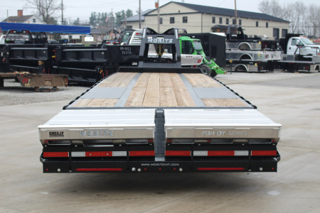 New 2025 Moritz FDGH DT 30' + 5' GOOSENECK Deckover Flatbed Trailer- Full Width Aluminum Ramps- 25900# GVW