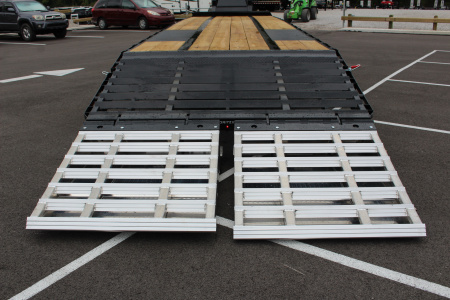 New 2025 Moritz FDGH DT 30' + 5' GOOSENECK Deckover Flatbed Trailer- Full Width Aluminum Ramps- 25900# GVW