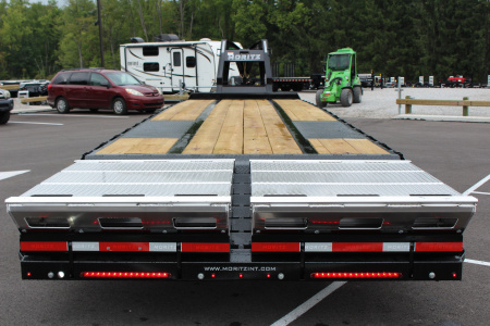 New 2025 Moritz FDGH DT 30' + 5' GOOSENECK Deckover Flatbed Trailer- Full Width Aluminum Ramps- 25900# GVW