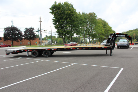 New 2025 Moritz FDGH DT 30' + 5' GOOSENECK Deckover Flatbed Trailer- Full Width Aluminum Ramps- 25900# GVW
