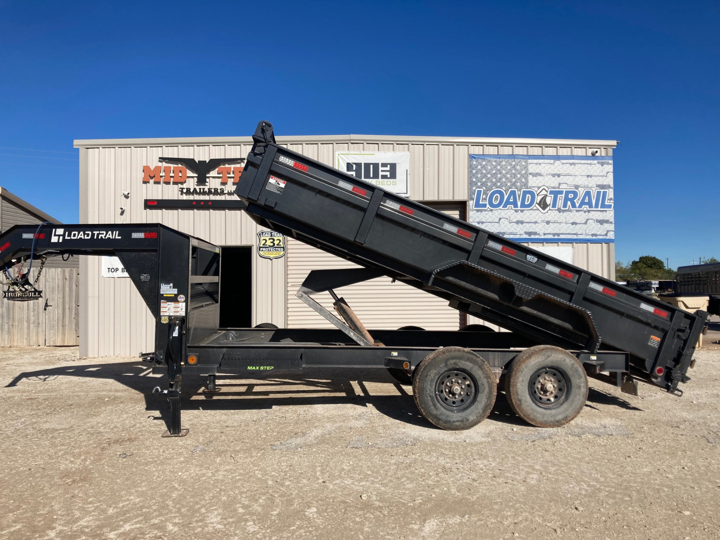 Used USED 2024 LOAD TRAIL 83" X 16' TANDEM AXLE GOOSENECK LOW-PRO DUMP
