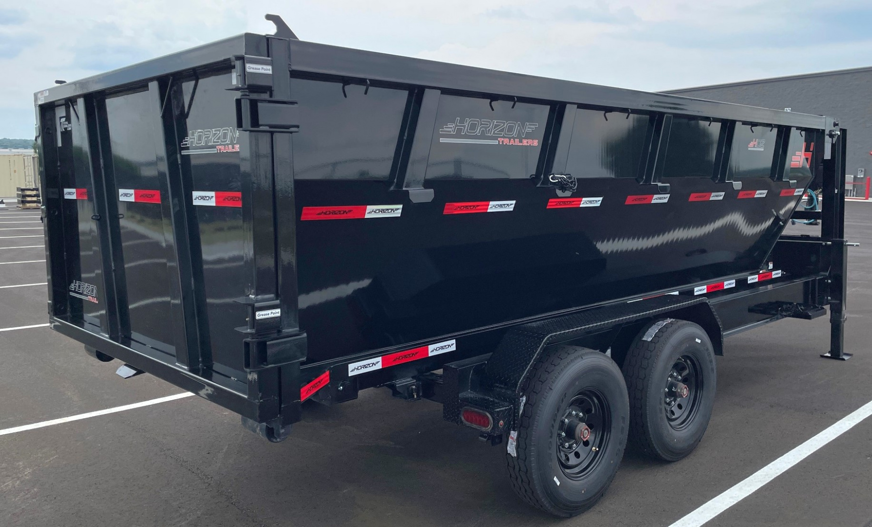 New Horizon 16' Gooseneck Roll Off Bin Dump Trailer 17,920LB w/ 3 Dumpster Bins