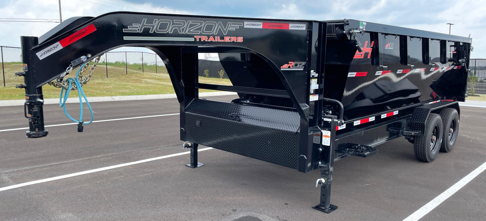 New Horizon 16' Gooseneck Roll Off Bin Dump Trailer 17,920LB w/ 3 Dumpster Bins