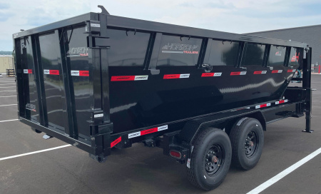 New Horizon 16' Gooseneck Roll Off Bin Dump Trailer 17,920LB w/ 3 Dumpster Bins