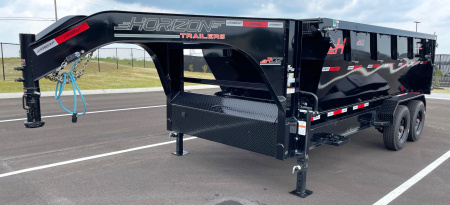 New Horizon 16' Gooseneck Roll Off Bin Dump Trailer 17,920LB w/ 3 Dumpster Bins