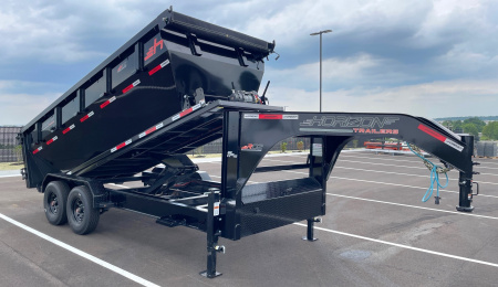 New Horizon 16' Gooseneck Roll Off Bin Dump Trailer 17,920LB w/ 3 Dumpster Bins