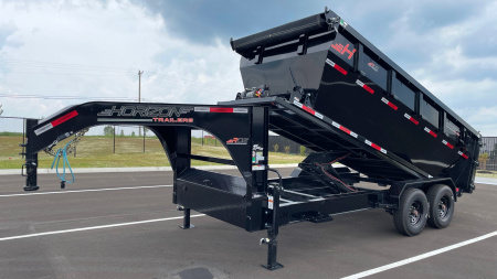 New Horizon 16' Gooseneck Roll Off Bin Dump Trailer 17,920LB w/ 3 Dumpster Bins