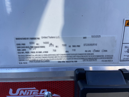 New 2026 United Trailers Tool Crib 20'