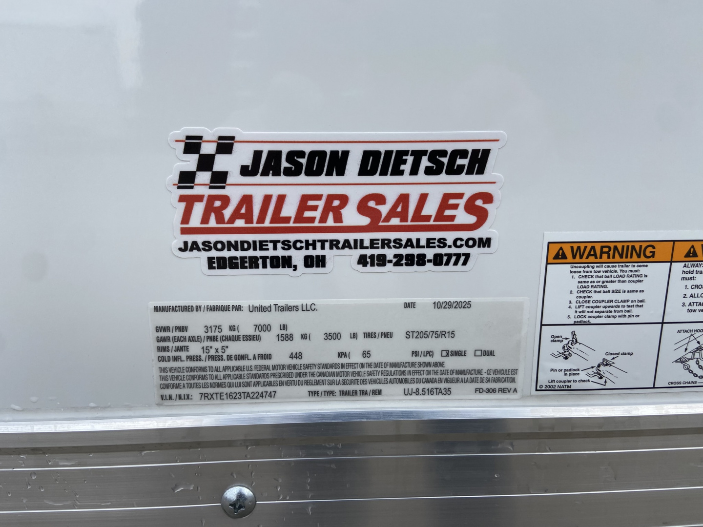 New 2026 United Trailers UJ Cargo / Enclosed Trailer 16'