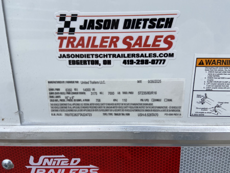 New 2026 United Racing Trailer 28'