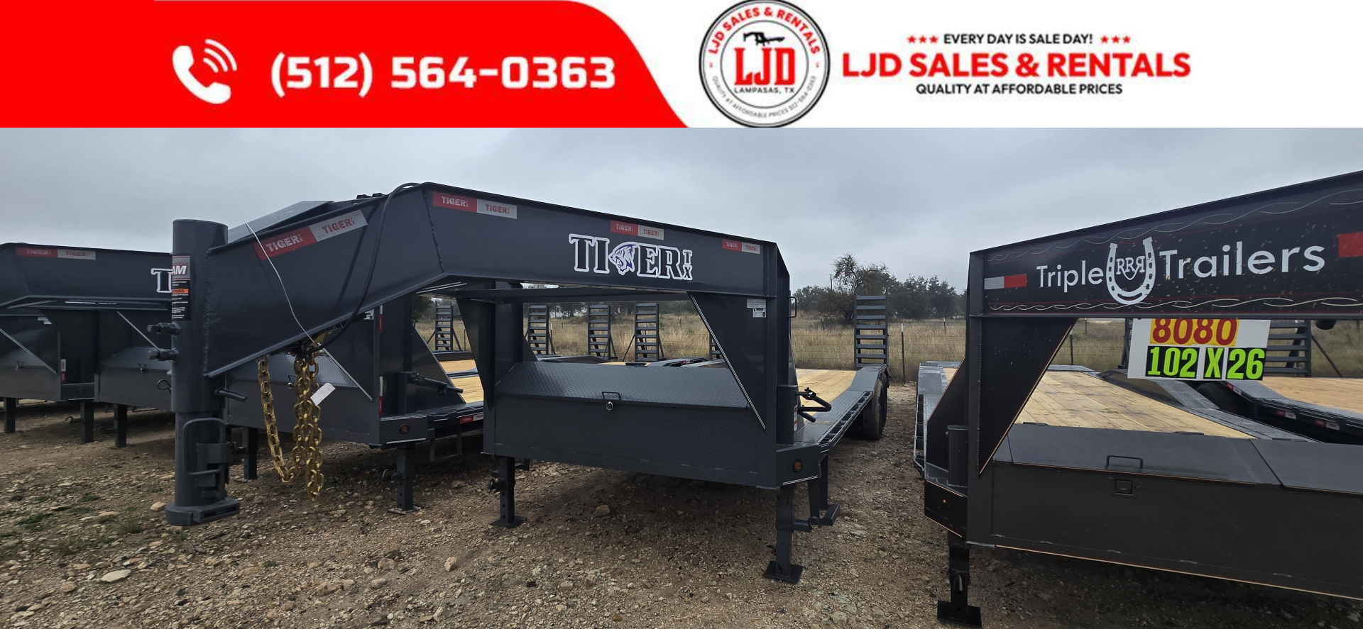 New 2026 Tiger - Gooseneck Drive Over Fender 102" X 24'