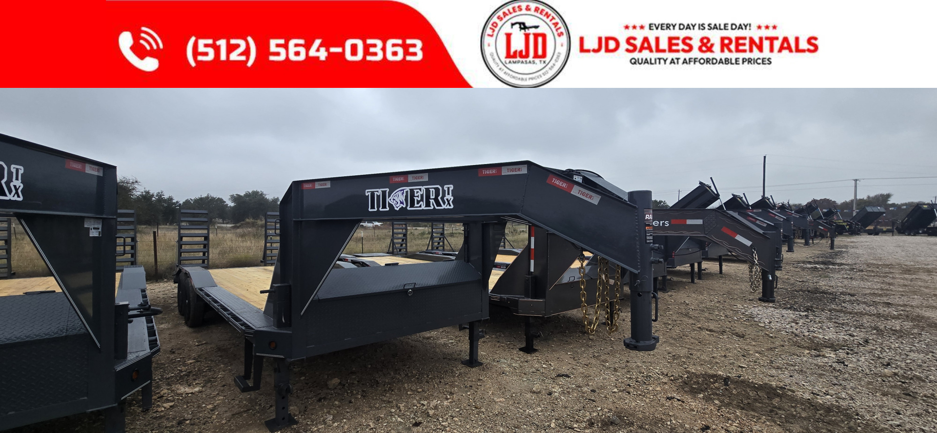 New 2026 Tiger - Gooseneck Drive Over Fender 102" X 24'