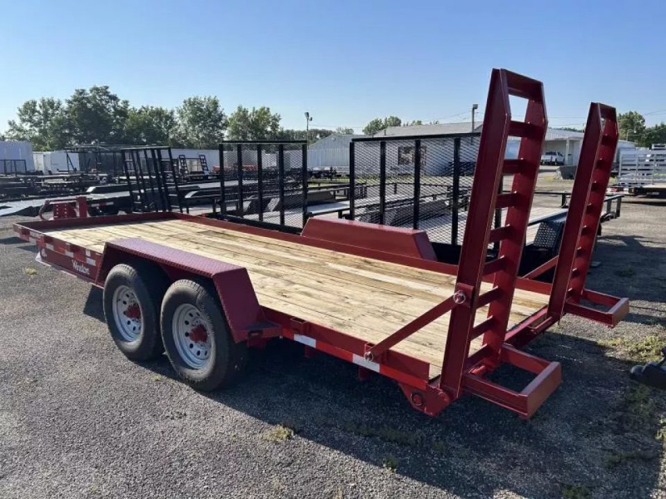 New 2026 Winston 7 TON 7 X 18 FT SKID STEER TRAILER SPRING ASSIST RAMPS