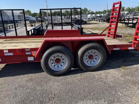 New 2026 Winston 7 TON 7 X 18 FT SKID STEER TRAILER SPRING ASSIST RAMPS