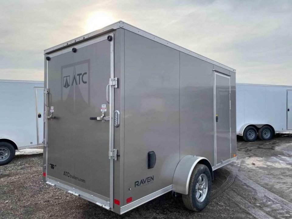 New 2022 ATC RAVEN 6X12 FT ALUMINUM ENCLOSED CARGO WITH RAMP DOOR AND ALUMINUM WHEELS