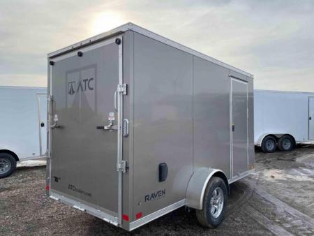 New 2022 ATC RAVEN 6X12 FT ALUMINUM ENCLOSED CARGO WITH RAMP DOOR AND ALUMINUM WHEELS