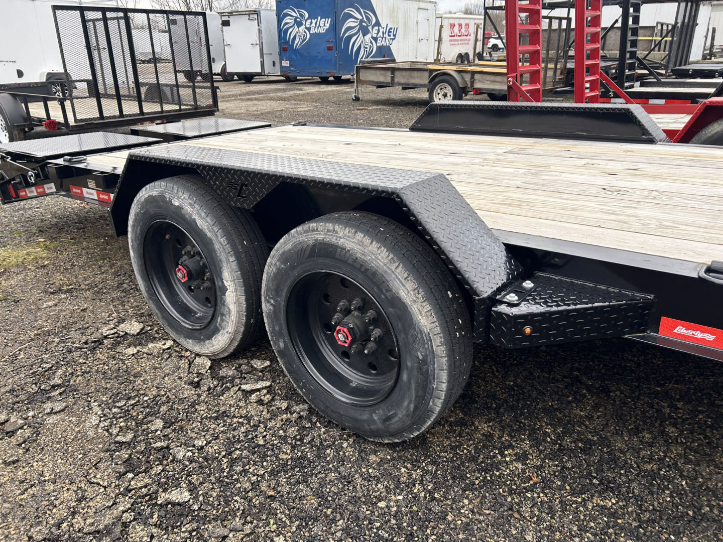 New 2025 Liberty 83 IN X 24 FT EQUIPMENT TRAILER FULL WIDTH RAMPS 17K GVWR