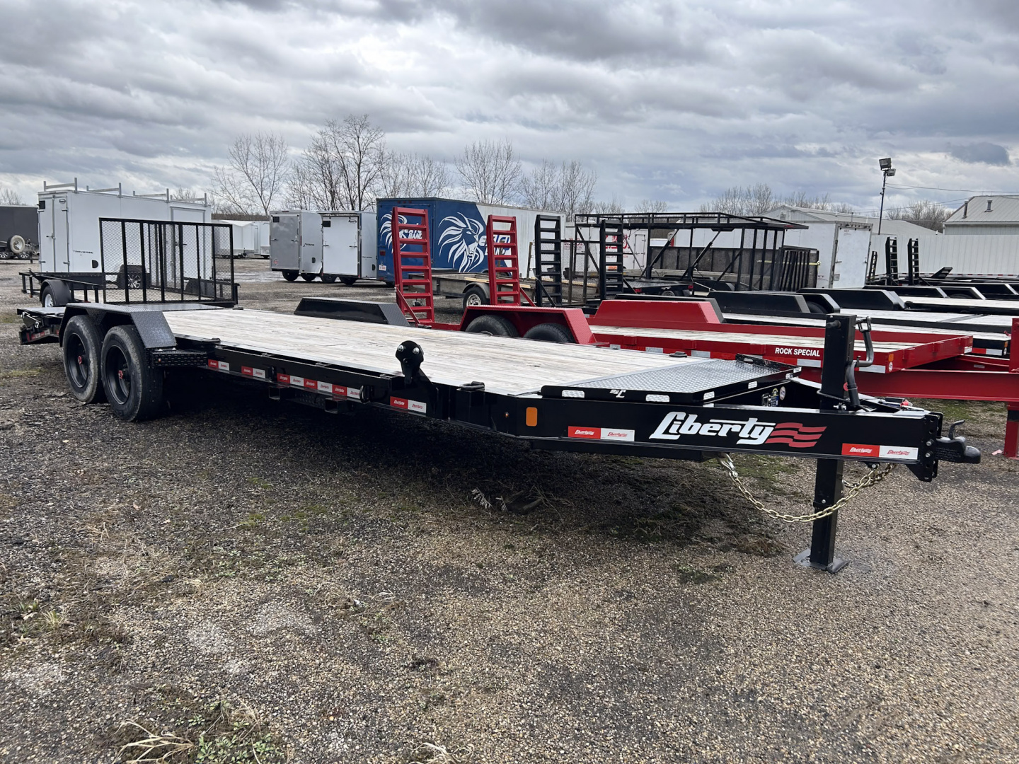 New 2025 Liberty 83 IN X 24 FT EQUIPMENT TRAILER FULL WIDTH RAMPS 17K GVWR