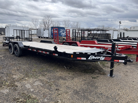 New 2025 Liberty 83 IN X 24 FT EQUIPMENT TRAILER FULL WIDTH RAMPS 17K GVWR