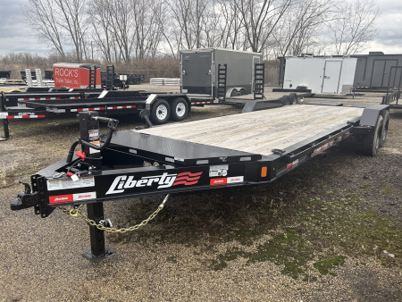New 2025 Liberty 83 IN X 24 FT EQUIPMENT TRAILER FULL WIDTH RAMPS 17K GVWR