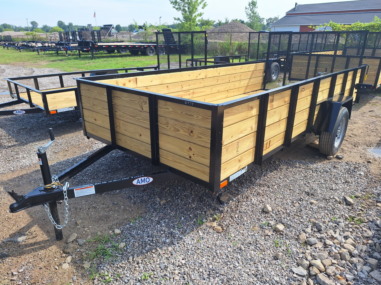 New 2026 AMO 76x14' High Woodside Utility Trailer W/ Spring Assist Gate and Led Lights