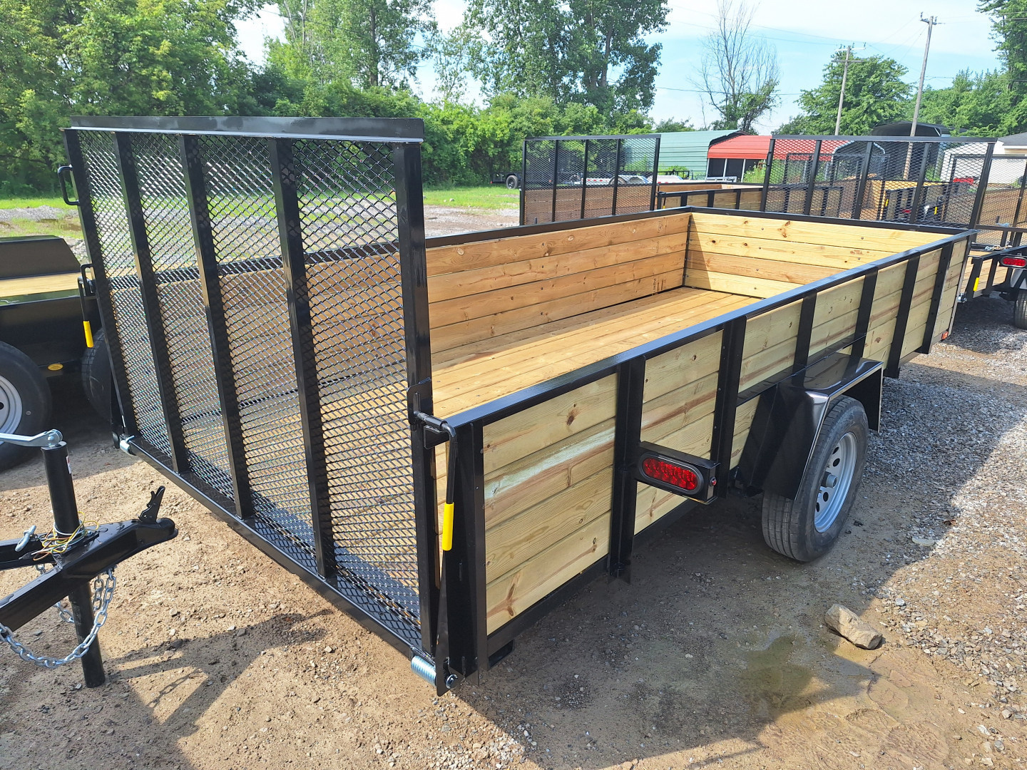 New 2026 AMO 76x14' High Woodside Utility Trailer W/ Spring Assist Gate and Led Lights