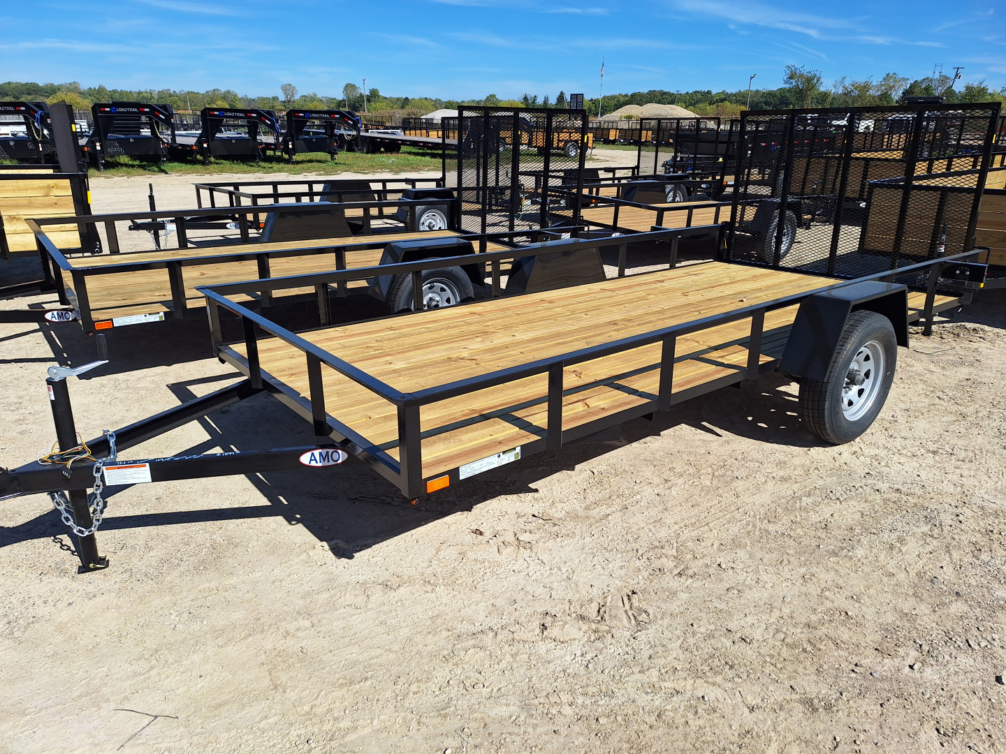 New 2026 AMO 76x14' Single Axle Landscape Trailer W/ Led Lights and Spring Assist Gate