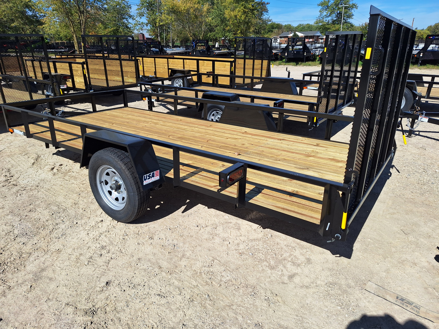 New 2026 AMO 76x14' Single Axle Landscape Trailer W/ Led Lights and Spring Assist Gate