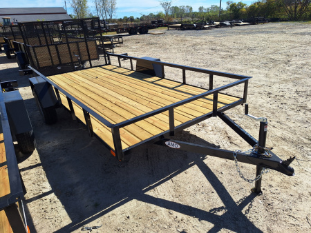 New 2026 AMO 76x14' Single Axle Landscape Trailer W/ Led Lights and Spring Assist Gate