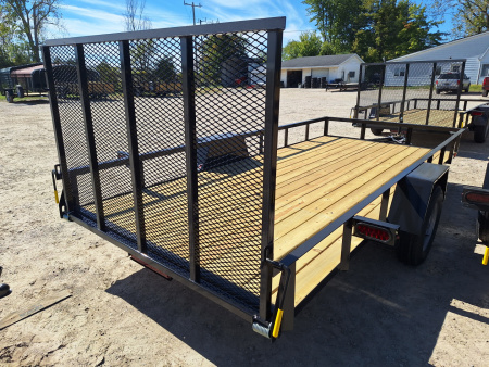 New 2026 AMO 76x14' Single Axle Landscape Trailer W/ Led Lights and Spring Assist Gate