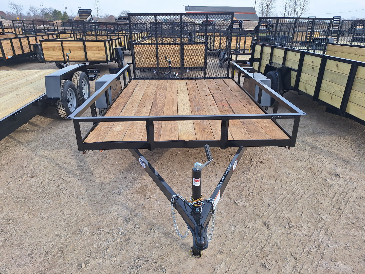 New 2026 AMO 82x10' Lowside Landscape Trailer W/2" Floor, Led Lights And Spring Assist Gate