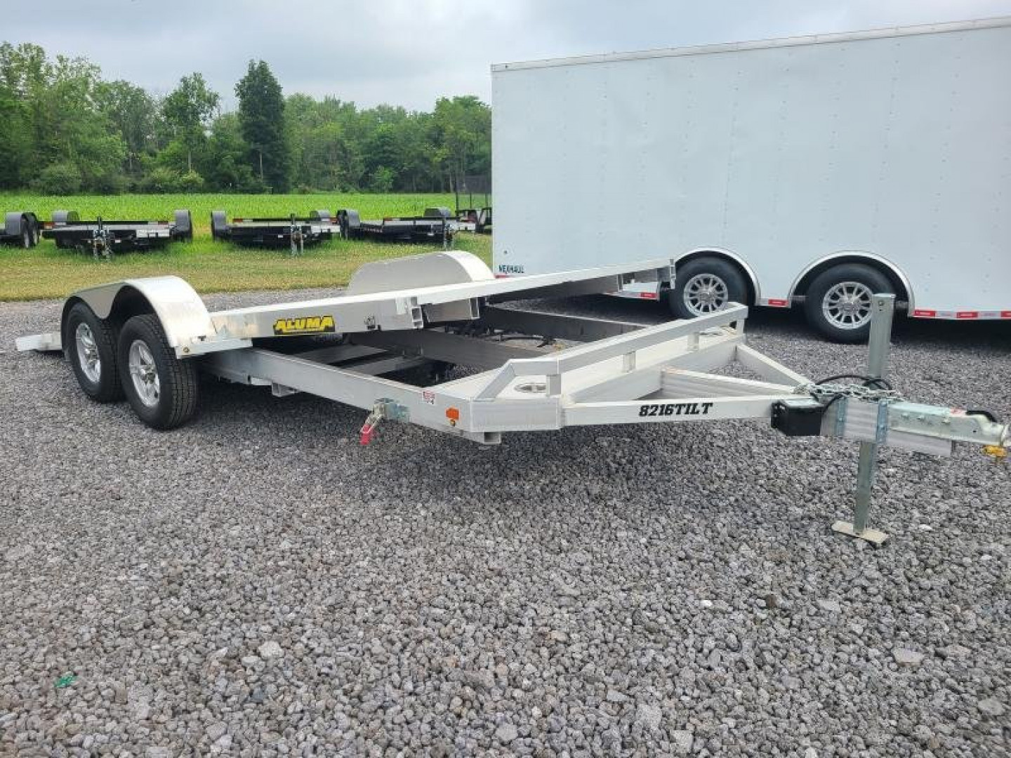New 2026 Aluma 8216TILT-TA-EL-RTD Tilt Hauler Car / Racing Trailer