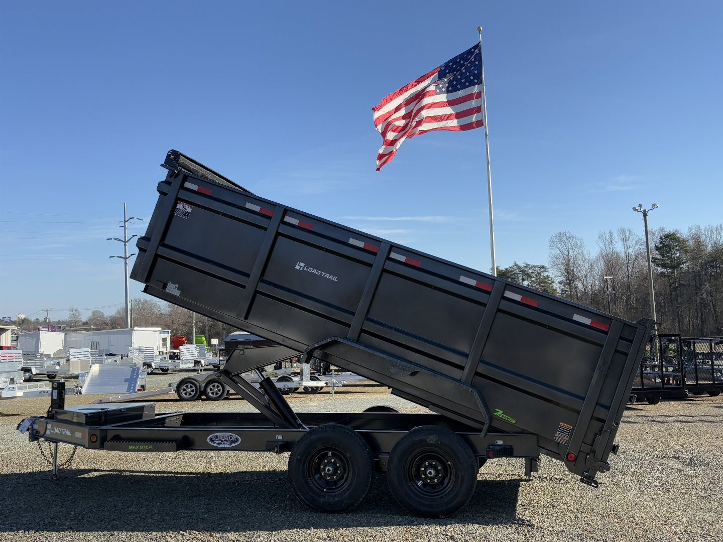 New 2026 Load Trail 7X16 14K Low Pro w/ 4' Sides Dump Trailer