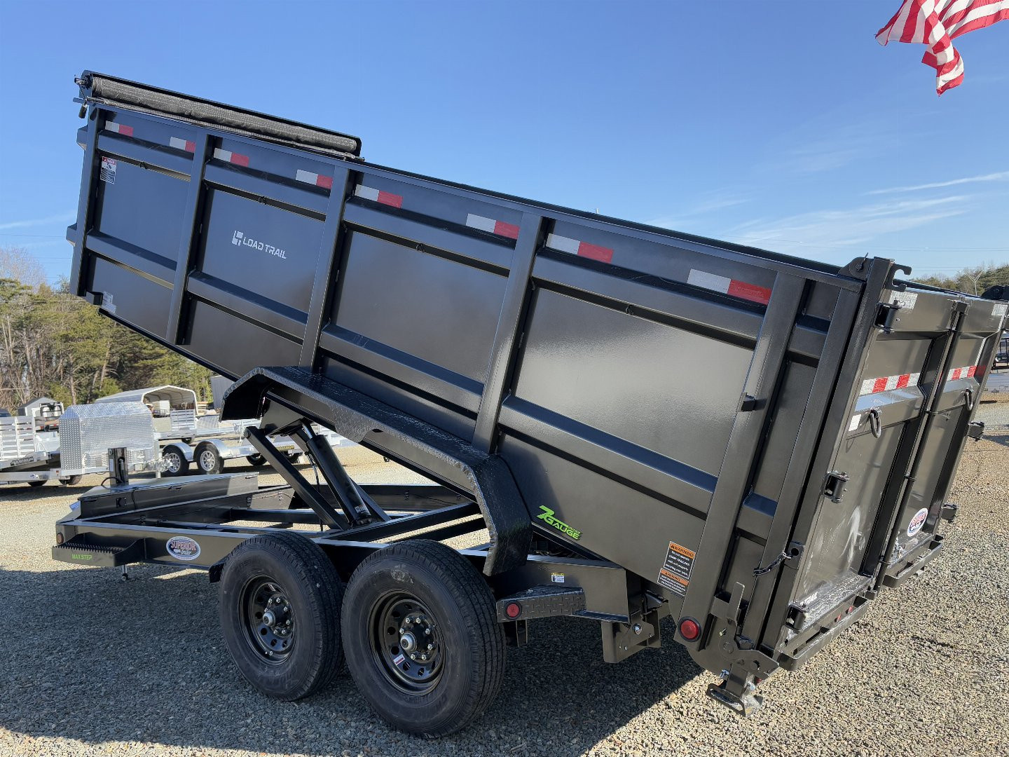 New 2026 Load Trail 7X16 14K Low Pro w/ 4' Sides Dump Trailer