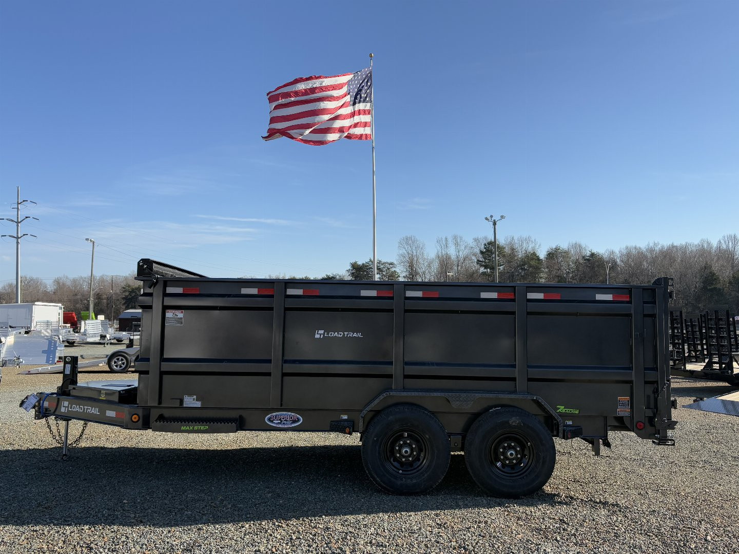 New 2026 Load Trail 7X16 14K Low Pro w/ 4' Sides Dump Trailer