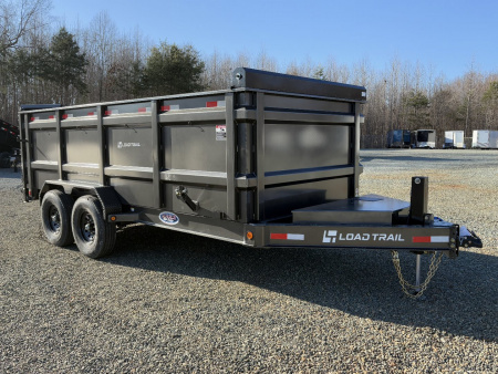 New 2026 Load Trail 7X16 14K Low Pro w/ 4' Sides Dump Trailer