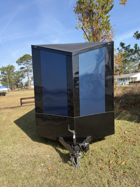 New 2026 Anvil 7x14TA 7'6" Tall .080 Indigo Blue Blackout .080 PolyCor Slant V Nose Cargo / Enclosed Trailer