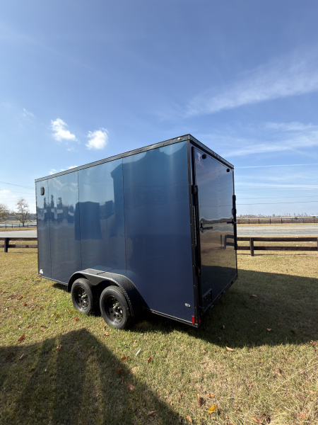 New 2026 Anvil 7x14TA 7'6" Tall .080 Indigo Blue Blackout .080 PolyCor Slant V Nose Cargo / Enclosed Trailer