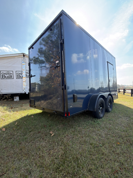 New 2026 Anvil 7x14TA 7'6" Tall .080 Indigo Blue Blackout .080 PolyCor Slant V Nose Cargo / Enclosed Trailer