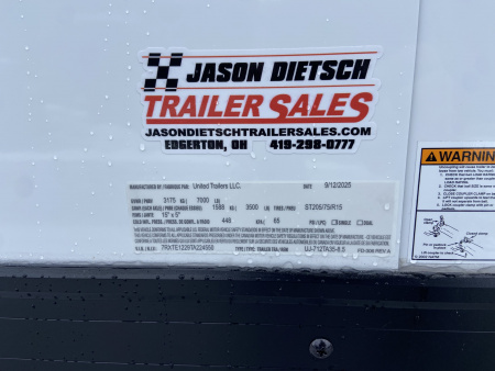 New United 12' UJ V-Nose Enclosed Cargo Trailer