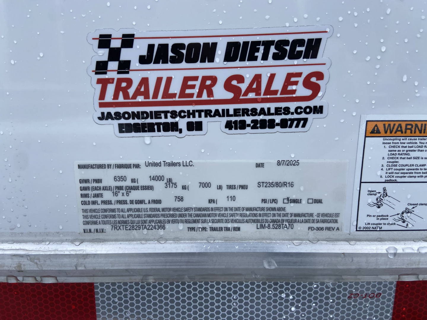 New 2026 United Trailers Limited Racing Trailer 28'