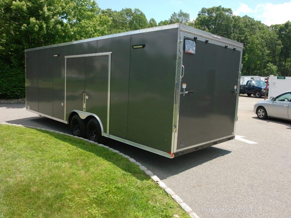New US-CARGO 8.5X24 Enclosed Car Trailer this is exciting! 2026 BEST PRICE WITH A BIG ESCAPE DOOR with REMOVABLE FENDER! ID#096190