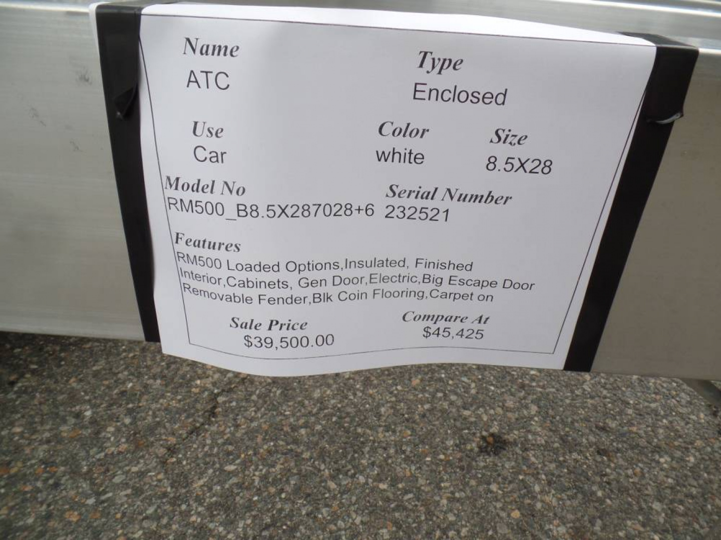 New Special Purchase SALE / ATC 8.5X28 enclosed trailer Loaded!  #232521