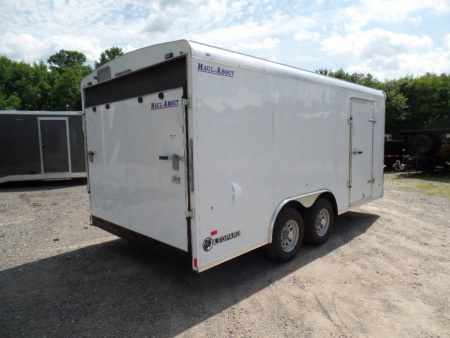 New Haul-About, Our BEST Enclosed Landscape Trailer, Patented Tapered Fast Load no flap ramp, extra framing. 8.5X16, 9,990 GVWR ID# 015710