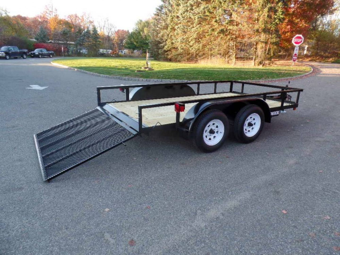 New 12 ft. Tandem Axle Open Landscape / Utility Trailers 64 wide deck X 12 ft. long deck.  7,000 lb.GVWR Easy Loading