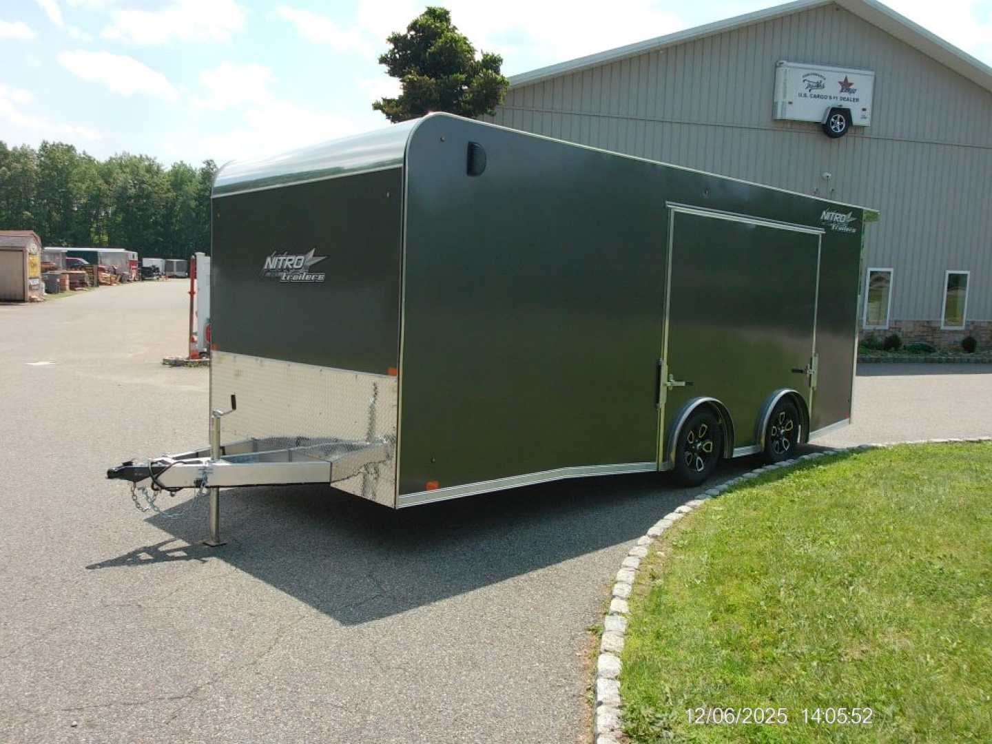 New NITRO BRAND, Elevation Model 8.5X20 Aluminum Frame Enclosed Car Trailer , 1.950 lbs empty weight! 7,000 GVWR, with Big Escape Door and other Options! ID#009101